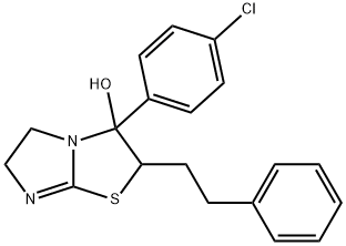 3-(4-Chlorophenyl)-2,3,5,6-tetrahydro-2-(2-phenylethyl)imidazo(2,1-b)t hiazol-3-ol Struktur