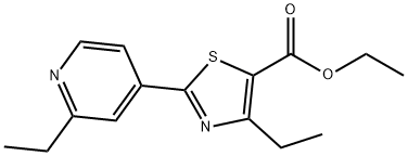 4-ETHYL-2-(2-ETHYL-PYRIDIN-4-YL)-THIAZOLE-5-CARBOXYLIC ACID ETHYL ESTER Struktur
