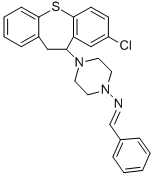 1-Piperazinamine, 4-(8-chloro-10,11-dihydrodibenzo(b,f)thiepin-10-yl)- N-(phenylmethylene)- Struktur