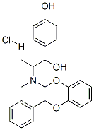 4-[1-hydroxy-2-[(8-phenyl-7,10-dioxabicyclo[4.4.0]deca-1,3,5-trien-9-y l)methylamino]propyl]phenol hydrochloride Struktur
