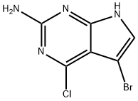 5-BROMO-4-CHLORO-1H-PYRROLO[2,3-D]PYRIMIDIN-2-AMINE Struktur