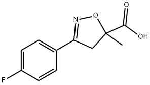 3-(4-fluorophenyl)-5-methyl-4,5-dihydroisoxazole-5-carboxylic acid(SALTDATA: FREE) Struktur
