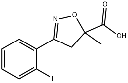 3-(2-fluorophenyl)-5-methyl-4,5-dihydroisoxazole-5-carboxylic acid(SALTDATA: FREE) Struktur