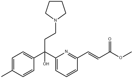 methyl (E)-3-[6-[1-hydroxy-1-(4-methylphenyl)-3-(1-pyrrolidinyl)propyl]-2-pyridyl]acrylate Struktur