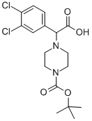 4-[CARBOXY-(3,4-DICHLORO-PHENYL)-METHYL]-PIPERAZINE-1-CARBOXYLIC ACID TERT-BUTYL ESTER HYDROCHLORIDE Struktur