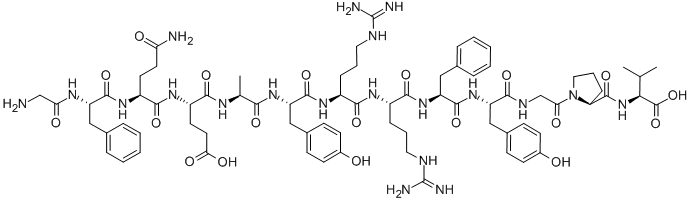 GLY-PHE-GLN-GLU-ALA-TYR-ARG-ARG-PHE-TYR-GLY-PRO-VAL, 89458-24-2, 結(jié)構(gòu)式