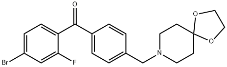 4-BROMO-4'-[8-(1,4-DIOXA-8-AZASPIRO[4.5]DECYL)METHYL]-2-FLUOROBENZOPHENONE|(4-((1,4-二噁烷-8-氮雜螺環(huán)并[4.5]癸烷-8-基)甲基)苯基)(4-溴-2-氟苯基)甲酮