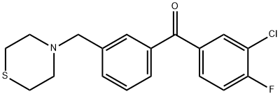 3-CHLORO-4-FLUORO-3'-THIOMORPHOLINOMETHYL BENZOPHENONE Struktur