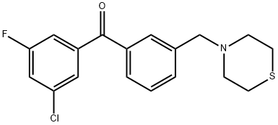 3-CHLORO-5-FLUORO-3'-THIOMORPHOLINOMETHYL BENZOPHENONE Struktur