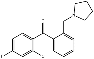 2-CHLORO-4-FLUORO-2'-PYRROLIDINOMETHYL BENZOPHENONE Struktur