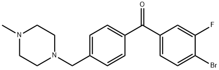 4-BROMO-3-FLUORO-4'-(4-METHYLPIPERAZINOMETHYL) BENZOPHENONE Struktur