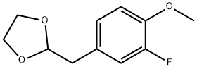 3-FLUORO-4-METHOXY (1,3-DIOXOLAN-2-YLMETHYL)BENZENE Struktur