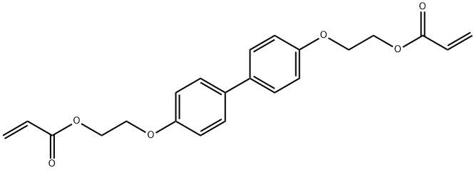 2-Propenoic acid, [1,1'-biphenyl]-4,4'-diylbis(oxy-2,1-ethanediyl)ester(9CI) 。 2-Propenoic acid,[1,1'-biphenyl]-4,4'-diylbis(oxy-2,1-ethanediyl)ester(9CI) 。 Struktur