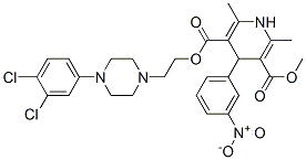 2-[4-(3,4-dichlorophenyl)piperazin-1-yl]ethyl methyl 2,6-dimethyl-4-(3 -nitrophenyl)-1,4-dihydropyridine-3,5-dicarboxylate Struktur