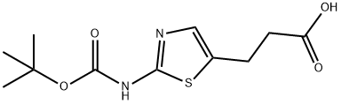5-Thiazolepropanoic  acid,  2-[[(1,1-dimethylethoxy)carbonyl]amino]- Struktur