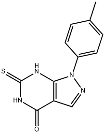 6-MERCAPTO-1-(4-METHYLPHENYL)-1,5-DIHYDRO-4H-PYRAZOLO[3,4-D]PYRIMIDIN-4-ONE Struktur