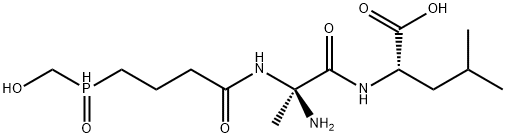 4-(Hydroxymethylphosphinyl)-L-2-aminobutanoyl-L-alanyl-L-leucine, 92567-89-0, 結構式