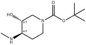 1-PIPERIDINECARBOXYLIC ACID, 3-HYDROXY-4-(METHYLAMINO)-, 1,1-DIMETHYLETHYL ESTER, (3R,4R)-REL-|1-PIPERIDINECARBOXYLIC ACID, 3-HYDROXY-4-(METHYLAMINO)-, 1,1-DIMETHYLETHYL ESTER, (3R,4R)-REL-