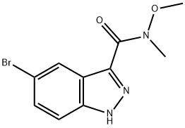 1H-Indazole-3-carboxaMide, 5-broMo-N-Methoxy-N-Methyl- Struktur