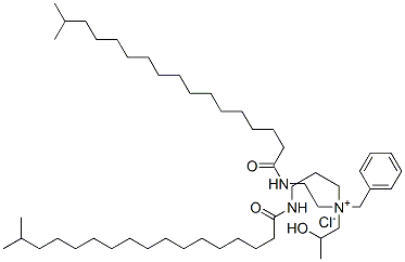 benzyl(2-hydroxypropyl)[2-[(1-oxoisooctadecyl)amino]ethyl][3-[(1-oxoisooctadecyl)amino]propyl]ammonium chloride Struktur