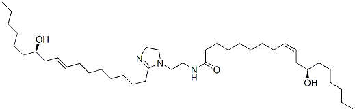 [R-[R*,R*-(Z,Z)]]-N-[2-[4,5-dihydro-2-(11-hydroxy-8-heptadecenyl)-1H-imidazol-1-yl]ethyl]-12-hydroxyoctadec-9-enamide Struktur