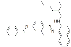 N-(2-ethylhexyl)-1-[[2-methyl-4-[(4-methylphenyl)azo]phenyl]azo]naphthalen-2-amine Struktur