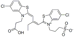 2-[2-[[3-(2-carboxyethyl)-5-chloro-3H-benzothiazol-2-ylidene]methyl]but-1-enyl]-5-chloro-3-(3-sulphonatopropyl)benzothiazolium Struktur