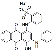 sodium [[3-anilino-9,10-dihydro-4-hydroxy-9,10-dioxo-1-anthryl]amino]benzenesulphonate Struktur