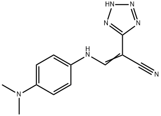 (E)-3-[4-(dimethylamino)anilino]-2-(1H-1,2,3,4-tetraazol-5-yl)-2-propenenitrile Struktur
