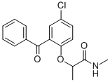 2-(2-Benzoyl-4-chlorophenoxy)-N-methylpropionamide Struktur