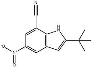 2-tert-butyl-5-nitro-1H-indole-7-carbonitrile Struktur