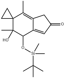 7'-tert-ButyldiMethylsilyloxy-6',7'-dihydro-6'-hydroxy-4',6'-diMethyl-spiro[cyclopropane-1,5'-[5H]inden]-2'(3'H)-one Struktur