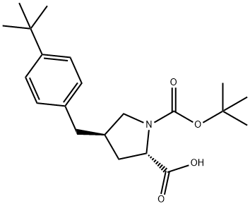 反-BOC-4-(4-叔丁基芐基)-L-脯氨酸, 959573-23-0, 結構式