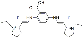 5,5'-[(2-carboxy-p-phenylene)bis(iminovinylene)]bis[1-ethyl-3,4-dihydro-2H-pyrrolium] diiodide Struktur