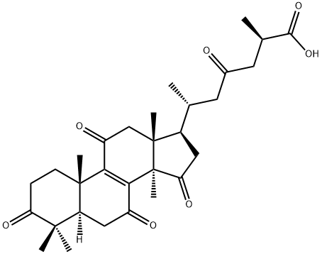 (25R)-3,7,11,15,23-ペンタオキソ-5α-ラノスタ-8-エン-26-酸 化學(xué)構(gòu)造式