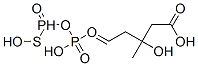 Pentanoic acid, 5-((hydroxy((hydroxymercaptophosphinyl)oxy)phosphinyl) oxy)-3-hydroxy-3-methyl- Struktur