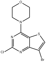 4-(7-bromo-2-chlorothieno[3,2-d]pyrimidin-4-yl)morpholine Struktur