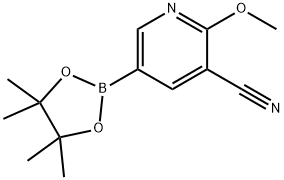 2-METHOXY-5-(4,4,5,5-TETRAMETHYL-1,3,2-DIOXABOROLAN-2-YL)NICOTINONITRILE Struktur