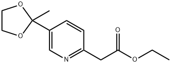 Ethyl 2-[5-(2-Methyl-1,3-dioxolan-2-yl)-2-pyridyl]acetate Struktur