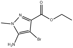 5-Amino-4-bromo-1-methyl-1H-pyrazole-3-carboxylic acid ethyl ester Struktur