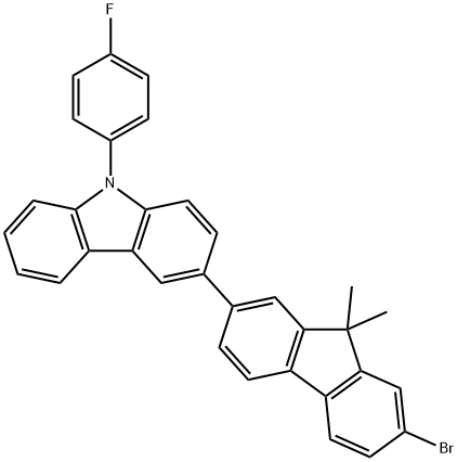 3-(7-Bromo-9,9-dimethyl-9H-fluoren-2-yl)-9-(4-fluorophenyl)-9H-carbazole Struktur