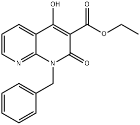 ethyl 1-benzyl-4-hydroxy-2-oxo-1,2-dihydro-1,8-naphthyridine-3-carboxylate Struktur