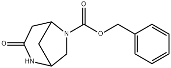 (1R,5R)-benzyl 3-oxo-2,6-diazabicyclo[3.2.1]octane-6-carboxylate Struktur
