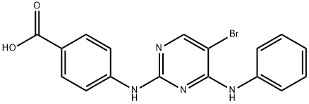 4-[[5-溴-4-(苯基氨基)-2-嘧啶基]氨基]苯甲酸, 358789-05-6, 結(jié)構(gòu)式