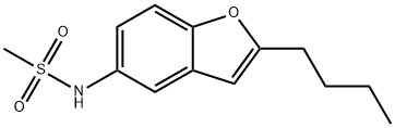 2-丁基-5-[甲磺酰胺基]苯并呋喃 結構式