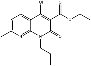 ethyl 4-hydroxy-7-methyl-2-oxo-1-propyl-1,2-dihydro-1,8-naphthyridine-3-carboxylate Struktur