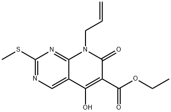 ethyl 8-allyl-5-hydroxy-2-(methylthio)-7-oxo-7,8-dihydropyrido[2,3-d]pyrimidine-6-carboxylate Struktur