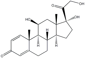 11-beta,17,21-Trihydroxypregna-1,4-diene-3,20-dione Struktur
