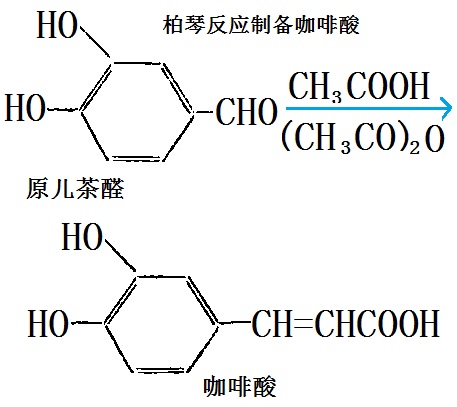 原兒茶醛與醋酸經柏琴反應制備咖啡酸