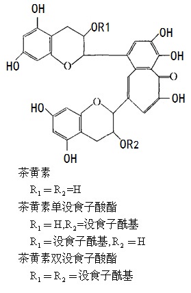 紅茶中的茶黃素類化合物結(jié)構(gòu)式